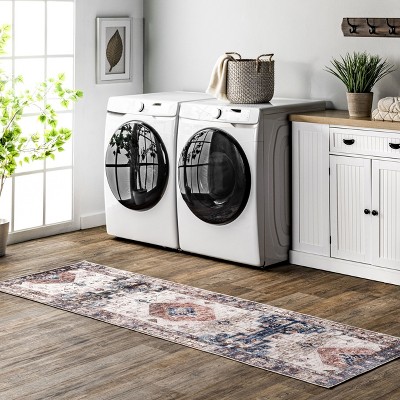 Eliza Multi-Color Traditional Medallion Washable Area Rug