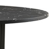 Vynxaria 47" Round Dining Table Black Faux Marble MDF, Wood Base Modern Table for Kitchen Living Room Furniture - 3 of 4