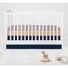 Bacati - Boys Triangles Orange Navy 8 pc Crib Bedding Set with Long Rail Guard Cover - 4 of 4