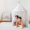 3 Sprouts Kids Recycled Fabric Play Tent - Gingham Beige - 2 of 4
