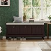 XINGHANZHENXUAN Classic Shoe Bench with Cushion & 3 Drawers, Fluted Entryway Storage Bench for Hallway, Living Room - 3 of 4