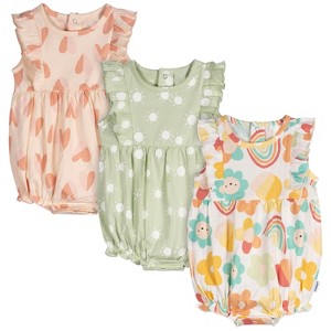 Onesies Brand Baby Girls' 3-Pack Rompers - 1 of 4