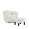 NicBex Swivel/Velvet Barrel Accent Chair & Ottoman Set Modern Armchair Sofa for Living Room or Bedroom - 4 of 4