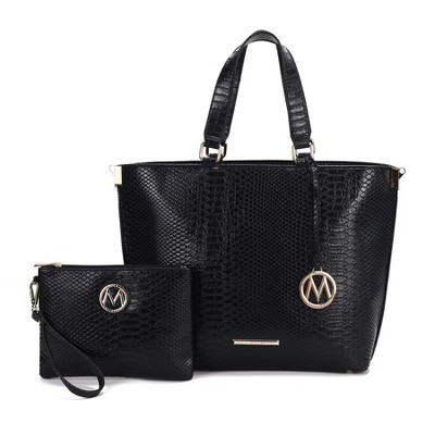 MKF Collection Beryl Python-embossed Women’s Tote Bag with Wristlet by Mia K