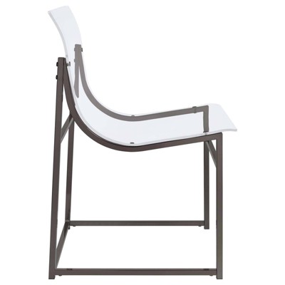 Adino Clear Acrylic and Black Nickel Side Chairs Set of 2