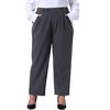 Agnes Orinda Women's Plus Size Business Work Elastic Waisted Long Straight with Pocket Suit Pants - 2 of 4