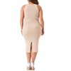 Agnes Orinda Women's Plus Size Twist Front Halter Neck Ribbed Sleeveless Midi Bodycon Dresses - 4 of 4