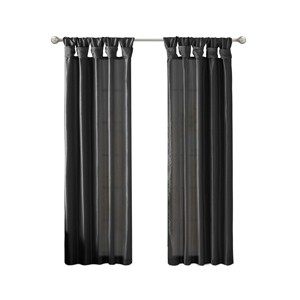 Boersma Pitch Black Thermal Insulated Blackout Curtains – 50x95" Lined Window Panel, Light-Blocking & Energy-Saving Drapes for Bedroom or Living Room - 1 of 4