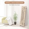 Room Divider Panel Wooden Room Divider Wall,5.6FT Tall Room Divider with Shelves,Folding Privacy Screens 67 In for Room Separation Home Office Bedroom - 2 of 4