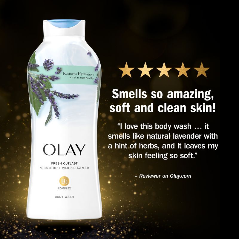 Olay Fresh Outlast Body Wash with Notes Of Birch Water &#38; Lavender - 22 fl oz, 6 of 12