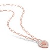 EVERLY JEWELRY | Rose Plated Sterling Silver 1 5/8ct TGW Morganite and White Topaz Heart Halo Pendant with Chain, 17 inc - 4 of 4