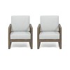 GDFStudio Silla Outdoor Acacia Wood Club Chairs with Cushions and Sled Leg (Set of 2) - 2 of 4