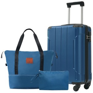 ModernLuxe  3 Piece Hardshell Luggage Set with Duffel Bag&Toiletry Bag, 20" Carry-On Suitcase with TSA Lock & 360° Wheels - 1 of 4