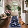 Floral Bow Rugs , Rug for Living Room with Soft Low Pile, Blue Washable Area Rug for Nursery Kids Dorm Playroom - 2 of 4