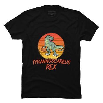 Men's Design By Humans Tyrannoscareus Rex Funny Dinosaur Halloween Costume By rawresh6 T-Shirt