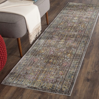 Grey Multi Synthetic Hand-knotted Rectangular Area Rug