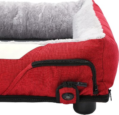 Medium Red Polyester-Nylon Heated and Cooled Pet Bed
