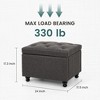 24" Faux Linen Rectangle Storage Ottoman for Entryway - 2 of 4
