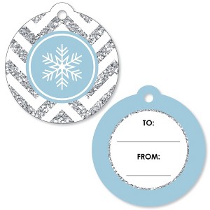 Big Dot of Happiness Winter Wonderland - Snowflake Holiday Party and Winter Wedding to and from Gift Tags (Set of 20) - 1 of 4