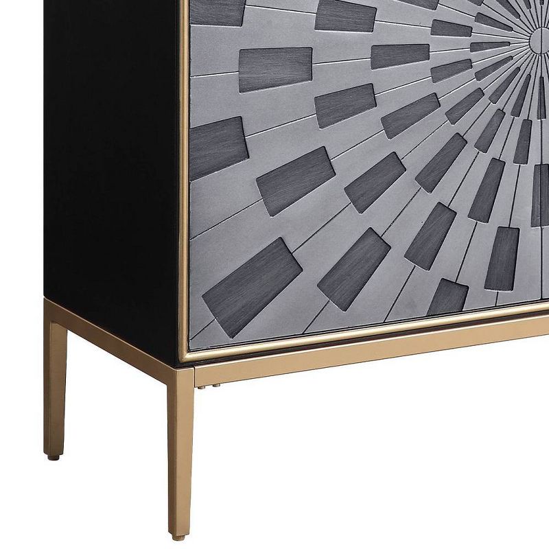 39&#34; Quilla Accent Table Black, Gray and Brass Finish - Acme Furniture, 4 of 10
