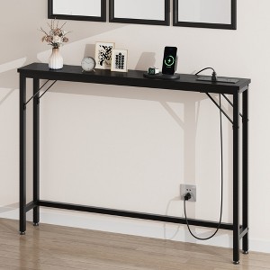 Whizmax 39.3" Narrow Sofa Table with Outlets, Skinny Console Table with Storage, Slim Behind Couch Table for Living Room, Entryway, Hallway, Foyer - 1 of 4