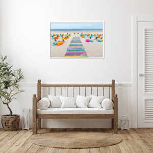 Amanti Art Colorful Beach Walkway Vietnam by Richard Silver Wood Framed Wall Art Print - 1 of 4