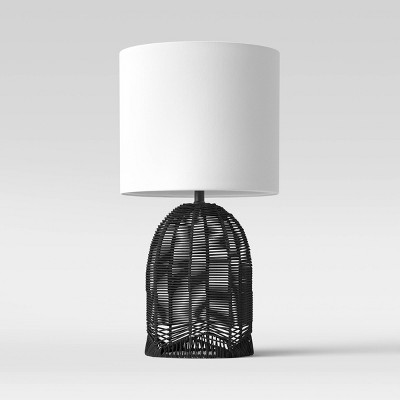 Assembled Natural Woven Table Lamp (Includes LED Light Bulb) Black - Opalhouse™