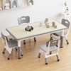 Coucheta Kids Table & Chair Set w/ Height Adjustment for Ages 2-10, 4-Piece Set with Graffiti-Proof Surface &Non-Slip Legs for Daycare Classroom Home - 4 of 4