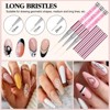 SAVILAND 6pcs Nail Art Liner Brushes Set: Nail Brush Gel Polish Painting Nail Art Design Brushes Pen with Crushed Diamond Rhinestone Handle (A-Pink) - 2 of 4