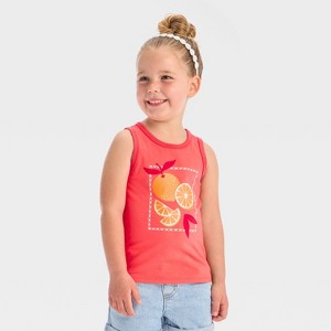 Toddler Girls' 'Oranges' Graphic Tank Top - Shirt - Cat & Jack™ Coral Orange - 1 of 4