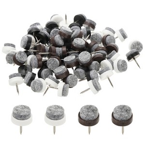 Unique Bargains Wooden Chair Sofa Cabinet Table Leg Floor Protector Round Nail-on Felt Pads 72 Pcs - 1 of 3