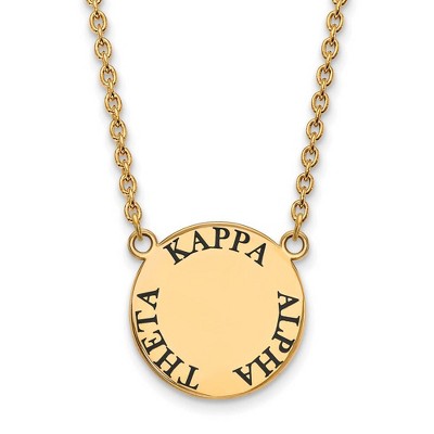 Black Bow Jewelry 14k Yellow Gold Plated Sterling Silver Kappa Alpha Theta Greek Life Necklace 18 Inch
