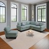 AndMakers 95.5 in. W Square Arm 4-piece Flannel Transitional L Shaped Sectional Sofa - 2 of 4