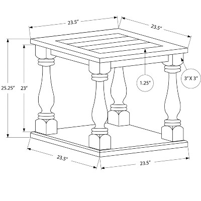 Traditional Brown Wood 2-Tier Square End Table