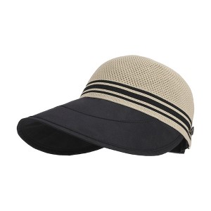 Anna-Kaci Breathable Mesh Sun Visor Cap with Ponytail Slot Adjustable Strap and Wide Brim for Outdoor Hiking and Summer Travel - 1 of 4