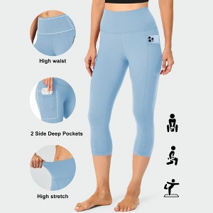 Leggings for Women with Pockets - High Waisted Tummy Control No See Through Workout Soft Yoga Pants - 1 of 4