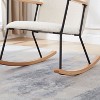 CAVINAS Minimalist Rocking Chair Accent Chair with Headrest Pillow,Modern Armchair Leisure Chair for Living Room&Bedroom,Teddy Lounge Chair, - 4 of 4