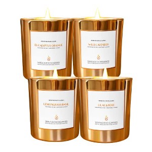 Benevolence LA Premium Scented Wood Wicked Candles In Gold Glass Jar - 1 of 2