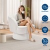 Modern Swivel Barrel Accent Chair, 360 Degree Velvet Upholstered Armchair, Striped Backrest, Comfy Lounge Chair for Living Room Bedroom Reading Nook - 2 of 4