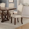 Vynxaria Set of 2 Beige Upholstered Dining Chairs with Tufted Backs and Nail - Head Trim, Ideal for Living Room & Dining Room - 3 of 4