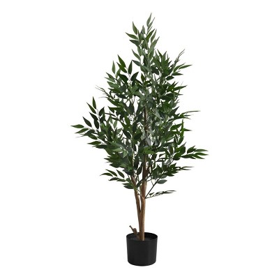 GlasFlength Artificial Plants Artificial Rubber Tree Artificial Acacia Tree Faux Plants for Indoor Home Decoration, Green, 23"*21"*47"