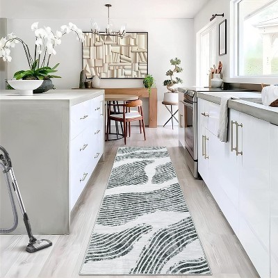 Soft Faux Wool Modern Area Rug | Non-Slip Low Pile Washable & Non-Shedding | For Living Room, Bedroom, Nursery, Dorm