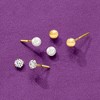 Ross-Simons Child's Jewelry Set: .20 ct. t.w. Cz, Cultured Pearl and 14kt Yellow Gold Stud Earrings - 3 of 4