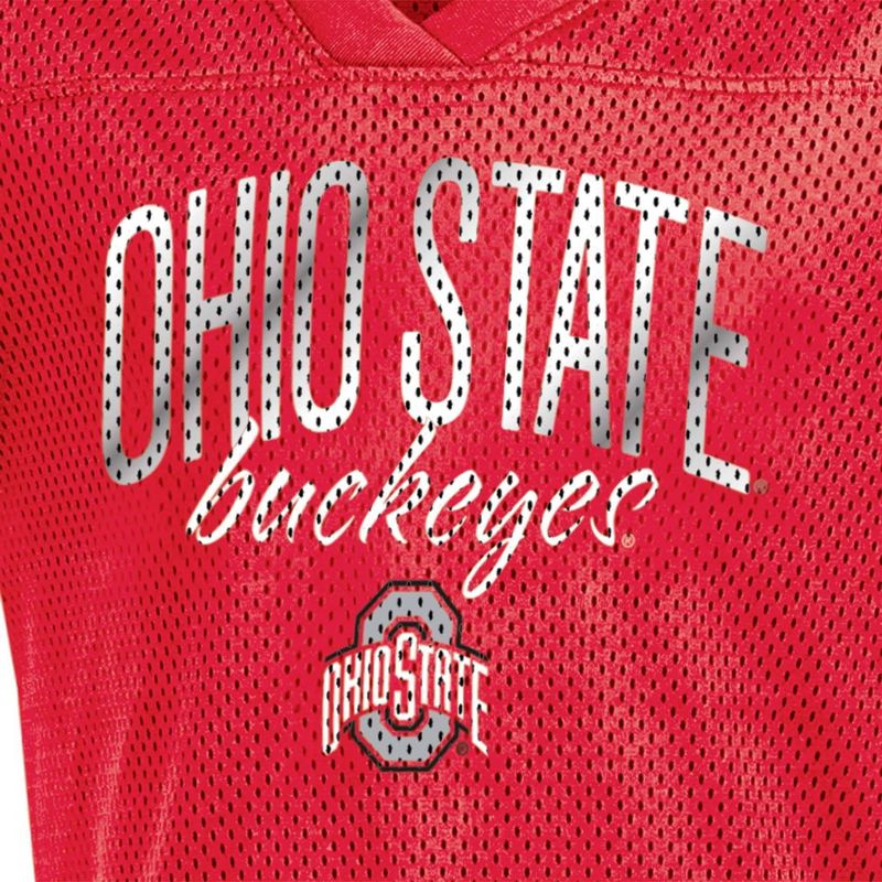 NCAA Ohio State Buckeyes Girls&#39; Mesh T-Shirt Jersey, 3 of 4