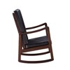 Synthetic Leather Rocking Chair with Foam Cushions and Rubber Wood Frame for Living Room - 3 of 4
