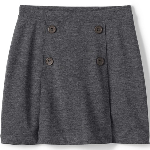 Lands' End School Uniform Kids Ponte Button Front Skort Above The