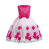 MyKids-USA Baby Girl Flower Mesh Overlay Design Bow Tie Vest Dress Birthday Formal Dress - 2 of 4