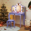 Infans Kids Vanity Set Princess Vanity Table & Chair Set with Lighted Mirror - 4 of 4