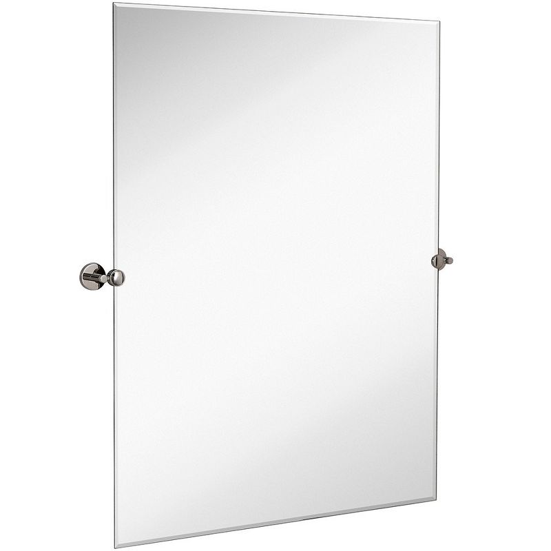 Hamilton Hills Large Tilting Pivot Rectangle Mirror with Brushed Gold Wall Anchors, 1 of 4