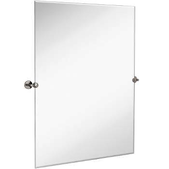Hamilton Hills Large Tilting Pivot Rectangle Mirror with Brushed Gold Wall Anchors